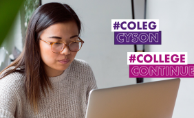 CollegeContinues Female Learner on Laptop.png